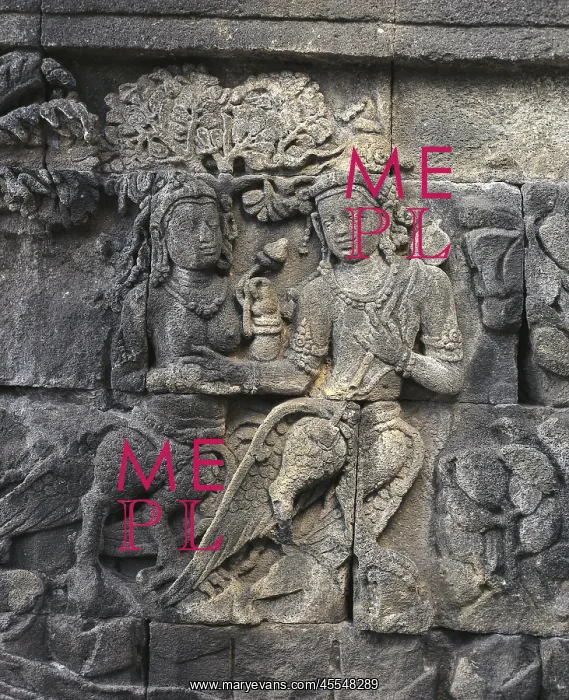 : Borobudur Temple. 9th c. INDONESIA. Borobudur. Reliefs : Borobudur Temple. 9th c. INDONESIA. Borobudur. Reliefs
