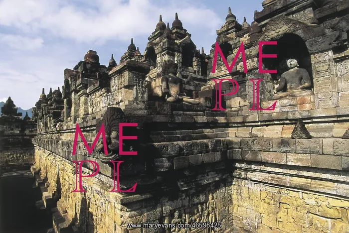 : Borobudur Temple. 9th c. INDONESIA. CENTRAL JAVA : Borobudur Temple. 9th c. INDONESIA. CENTRAL JAVA