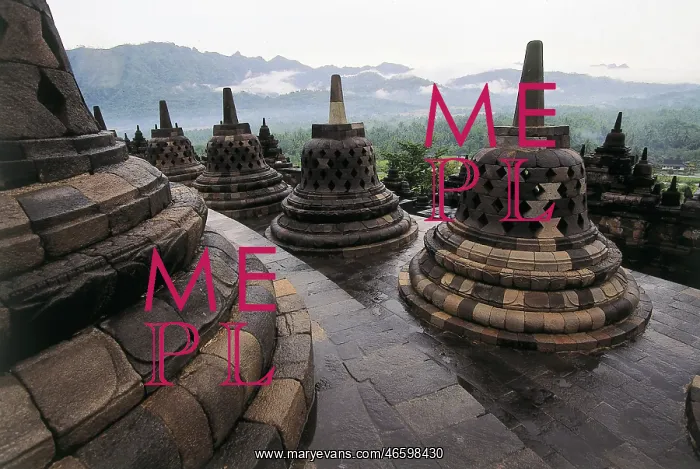 : Borobudur Temple. 9th c. INDONESIA. CENTRAL JAVA : Borobudur Temple. 9th c. INDONESIA. CENTRAL JAVA