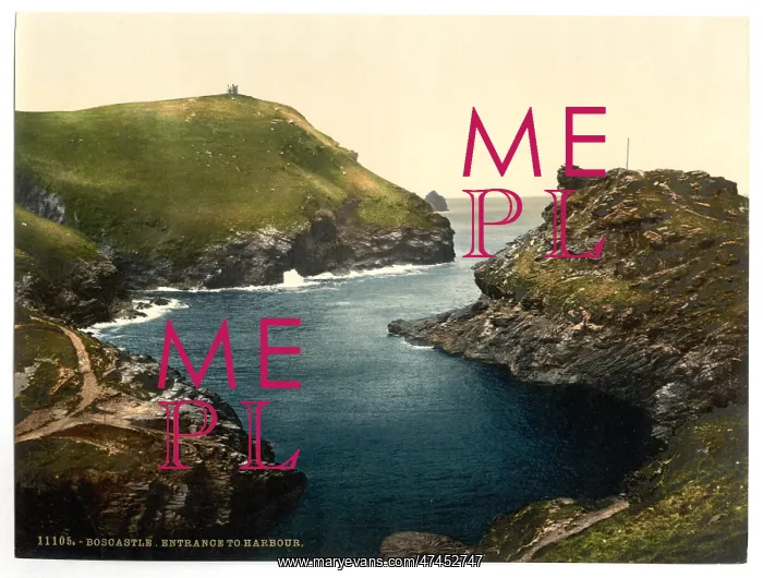 : Boscastle, entrance to harbor, Cornwall, England : Boscastle, entrance to harbor, Cornwall, England