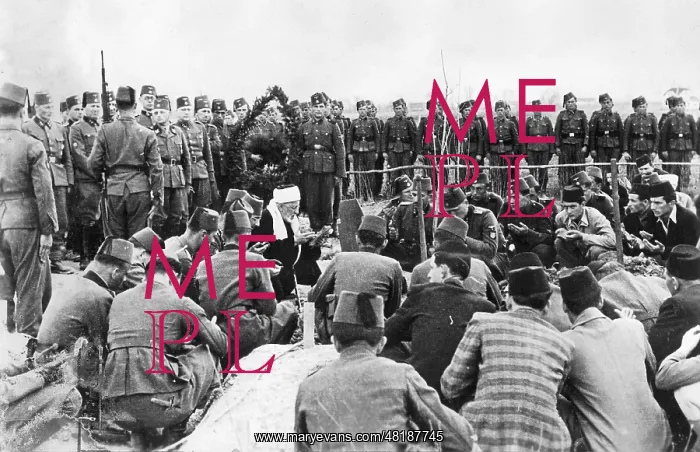 : Bosnian members of the Weapon-SS at a funeral, 1944 : Bosnian members of the Weapon-SS at a funeral, 1944