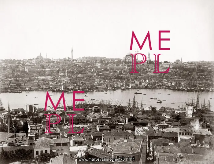 : Across Bosphorous, Constantinople, Istanbul, Turkey, c.1890 : Across Bosphorous, Constantinople, Istanbul, Turkey, c.1890