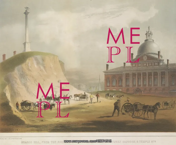  : Bostons Beacon Hill in 1811, was drawn made