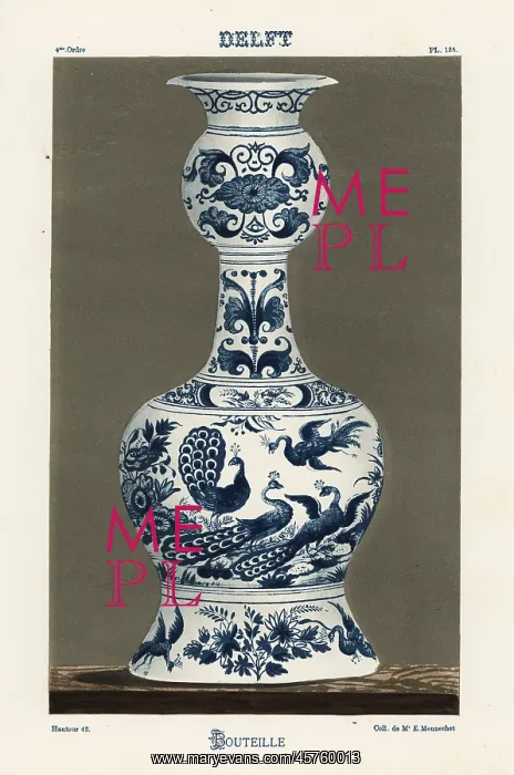 : Bottle from Delft, Netherlands, 18th century : Bottle from Delft, Netherlands, 18th century