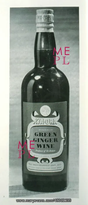 : Bottle of Kia-Ora Green Ginger Wine : Bottle of Kia-Ora Green Ginger Wine