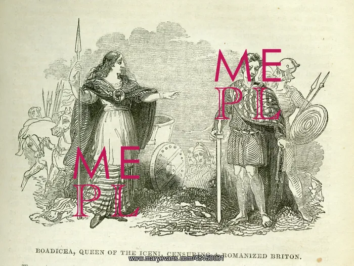 : Boudicca, Queen of the Iceni, censuring a Romanized Briton : Boudicca, Queen of the Iceni, censuring a Romanized Briton
