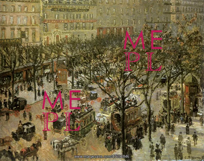 : Boulevard des Italiens, Morning, Sunlight, Camille Pissarro : Boulevard des Italiens, Morning, Sunlight, Camille Pissarro