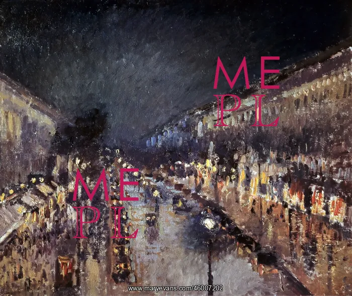 : The Boulevard Montmartre at Night, by Camille Pissarro : The Boulevard Montmartre at Night, by Camille Pissarro