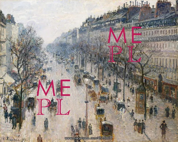 : Boulevard Montmartre on Winter Morning, Camille Pissarro : Boulevard Montmartre on Winter Morning, Camille Pissarro