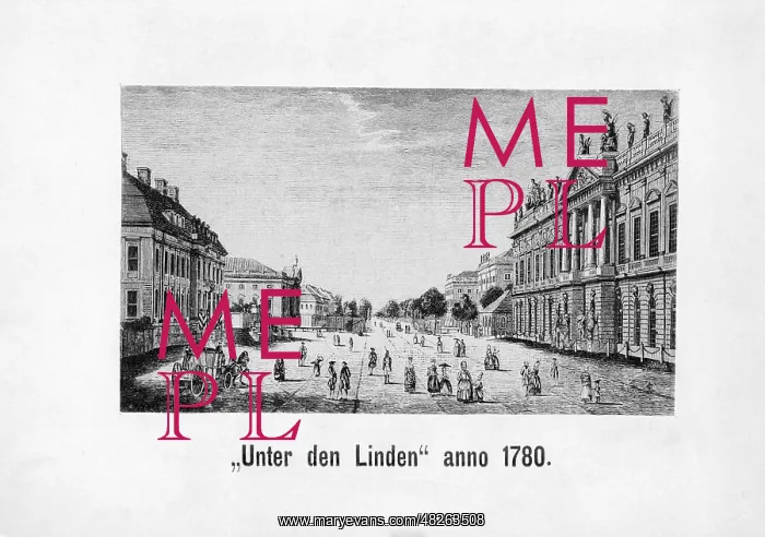 : The boulevard Unter den Linden in Berlin, 1780 : The boulevard Unter den Linden in Berlin, 1780