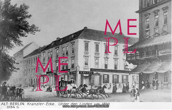 : The boulevard Unter den Linden in Berlin, around 1830 : The boulevard Unter den Linden in Berlin, around 1830