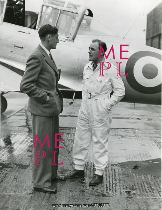 : Boulton Paul Chief Test Pilot, A.E. Gunn, with his assistant : Boulton Paul Chief Test Pilot, A.E. Gunn, with his assistant