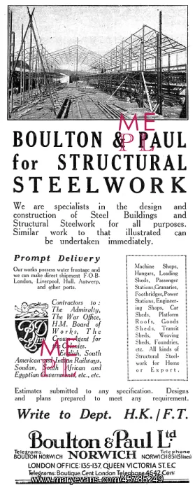 : Boulton & Paul Hangars & Structural Steelwork : Boulton & Paul Hangars & Structural Steelwork