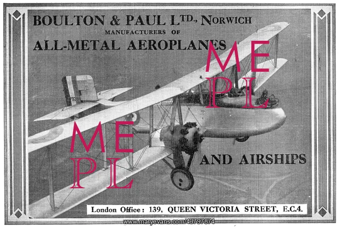 : Boulton & Paul Sidestrand 1929 Advert : Boulton & Paul Sidestrand 1929 Advert