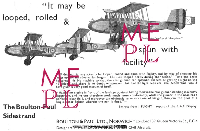 : Boulton & Paul Sidestrand : Boulton & Paul Sidestrand