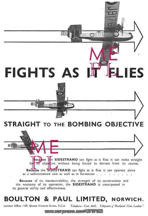 : Boulton & Paul Sidestrand - Fights As It Flies : Boulton & Paul Sidestrand - Fights As It Flies