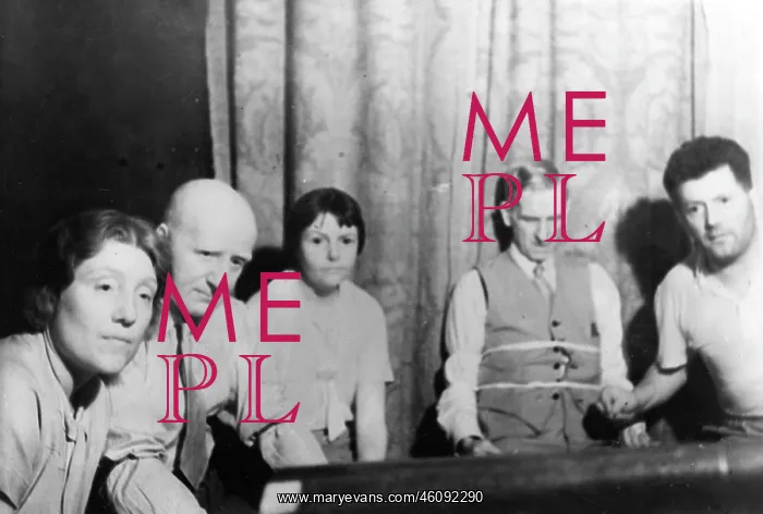 : Bound Medium, photographed during a seance : Bound Medium, photographed during a seance