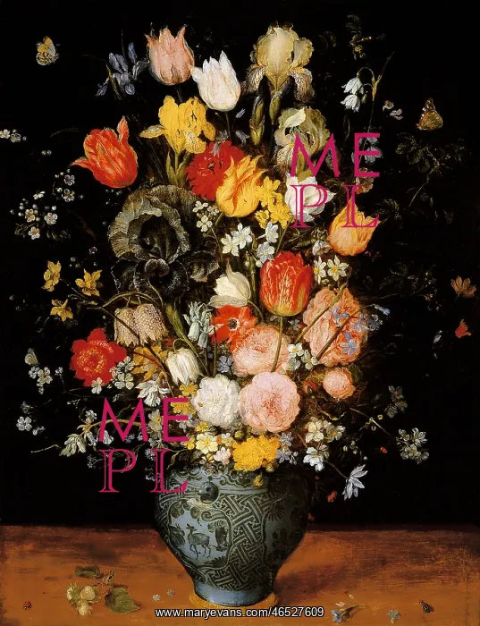 : Bouquet in a Blue Vase : Bouquet in a Blue Vase