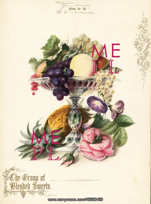 : Bouquet of pineapple, grapes, peach, rose, morning glory : Bouquet of pineapple, grapes, peach, rose, morning glory