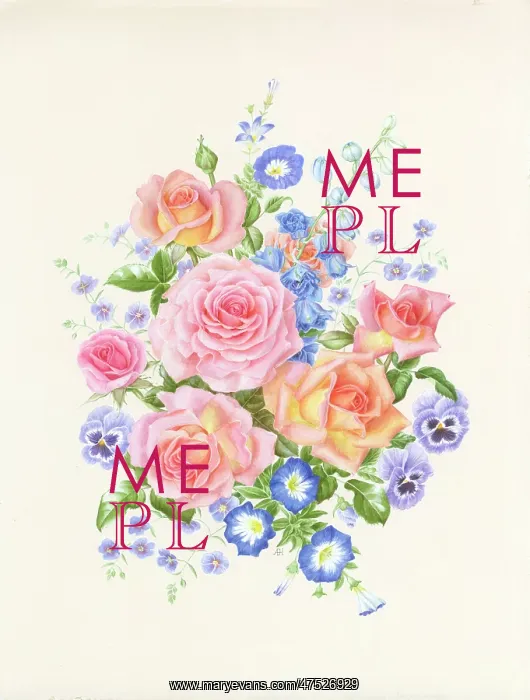 : Bouquet of Roses, Convolvulus, Pansies etc : Bouquet of Roses, Convolvulus, Pansies etc