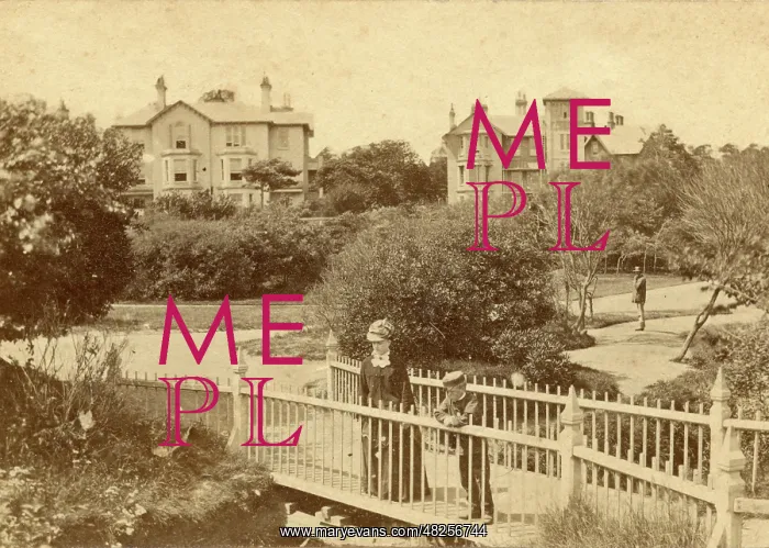 : Bournemouth, bridge over the River Bourne in Public Gardens : Bournemouth, bridge over the River Bourne in Public Gardens