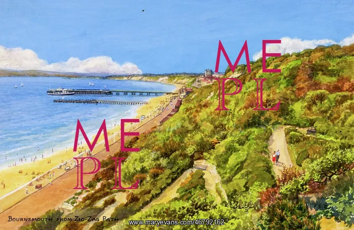 : Bournemouth, Dorset, viewed from the Zigzag Path : Bournemouth, Dorset, viewed from the Zigzag Path