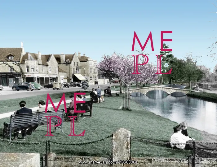  : Bourton-on-the-Water, view from the Memorial c1955