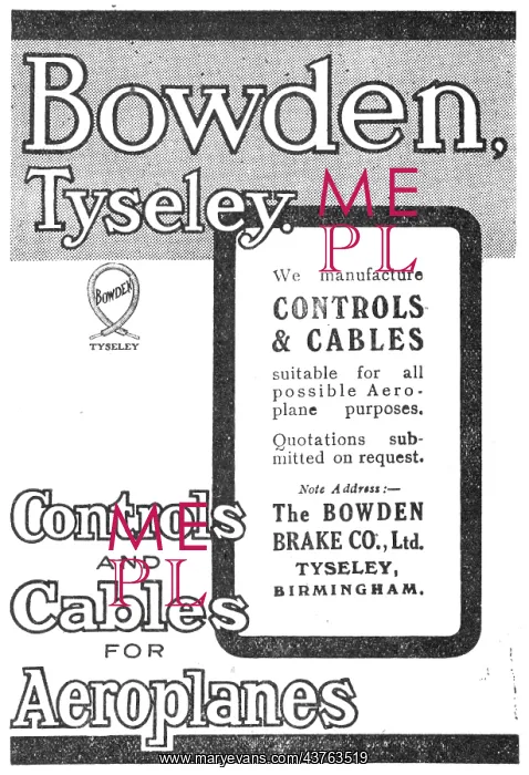 : Bowden Controls & Cables 1918 : Bowden Controls & Cables 1918