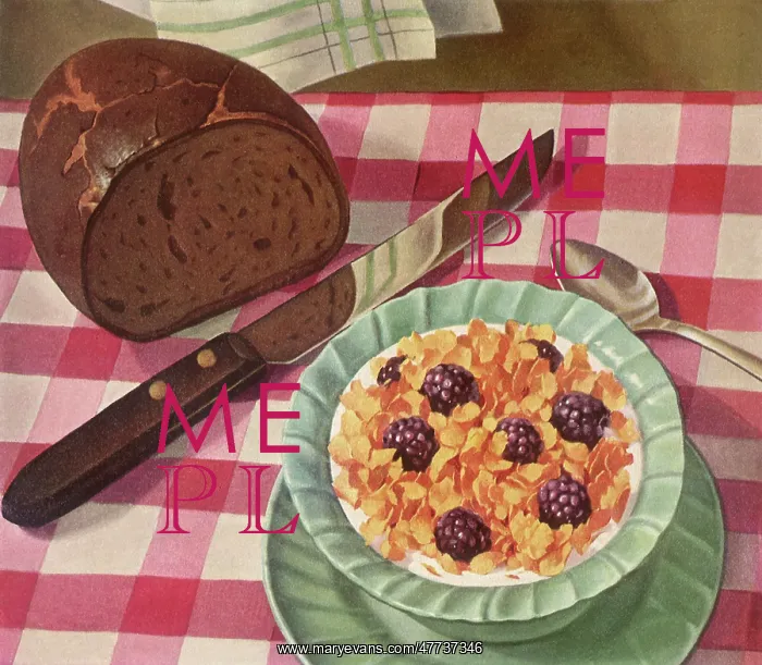 : Bowl of Cereal and Loaf of Bread : Bowl of Cereal and Loaf of Bread