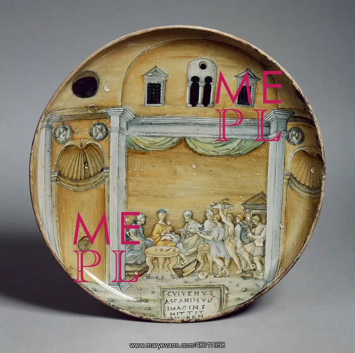 : Bowl: The meal of Dido and Aeneas : Bowl: The meal of Dido and Aeneas