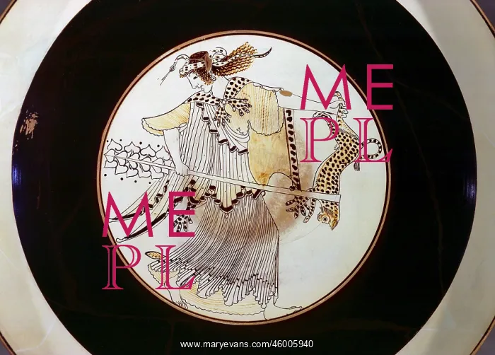 : bowl with raging maenad : bowl with raging maenad