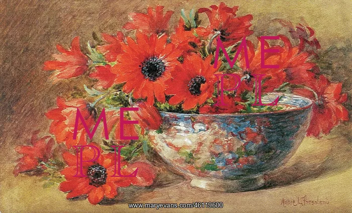  : Bowl of Red Poppies