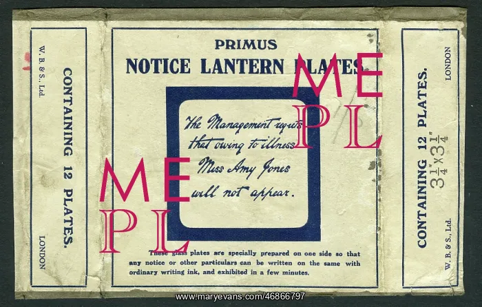 : Box, Primus notice lantern plates : Box, Primus notice lantern plates