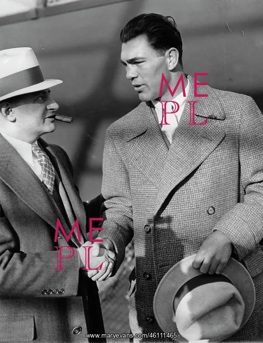 : Boxer Max Schmeling and his manager Joe Jacobs : Boxer Max Schmeling and his manager Joe Jacobs