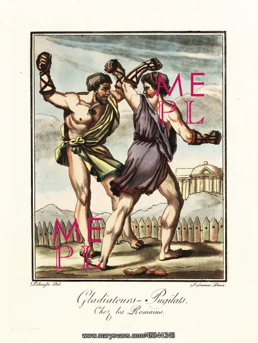 : Boxers fighting in a ring, ancient Rome : Boxers fighting in a ring, ancient Rome