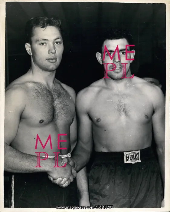 : Boxing. Dec. 12, 1952 - Johnny Williams And Werner Wiegand Weigh-In Ready : Boxing. Dec. 12, 1952 - Johnny Williams And Werner Wiegand Weigh-In Ready