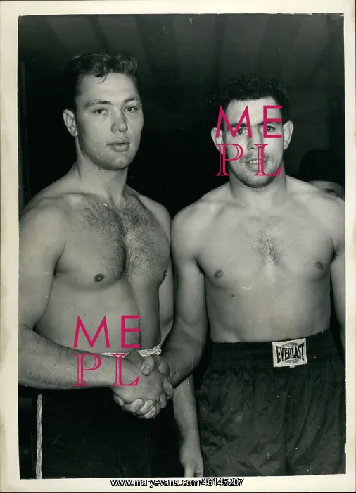 : Boxing. Dec. 12, 1952 - Johnny Williams and Werner Wiegand weigh-in : Boxing. Dec. 12, 1952 - Johnny Williams and Werner Wiegand weigh-in