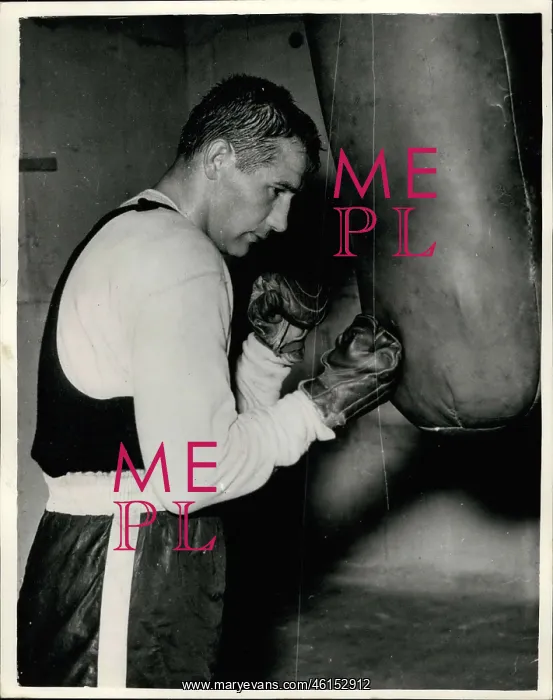 : Boxing. Apr. 21, 1954 - Mitri Trains For Turpin Fight : Boxing. Apr. 21, 1954 - Mitri Trains For Turpin Fight