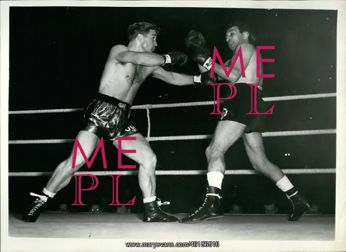 : Boxing. Dec. 09, 1953 - Gordon Hazell of Bristol K.O's Widmar Millandri in fifth round : Boxing. Dec. 09, 1953 - Gordon Hazell of Bristol K.O's Widmar Millandri in fifth round