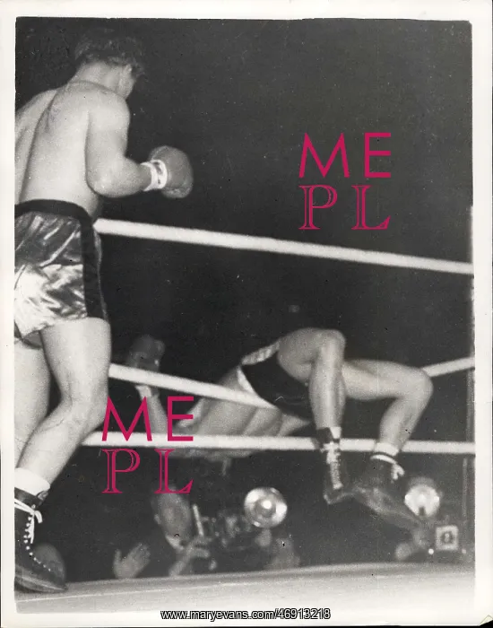 : Boxing. Mar. 14, 1956 - Ron Barton wins fight with Albet Finch : Boxing. Mar. 14, 1956 - Ron Barton wins fight with Albet Finch