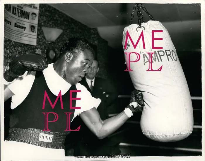 : Boxing. Jan. 01, 1956 - Kid Gavilan in training for fight against watreman. : Boxing. Jan. 01, 1956 - Kid Gavilan in training for fight against watreman.