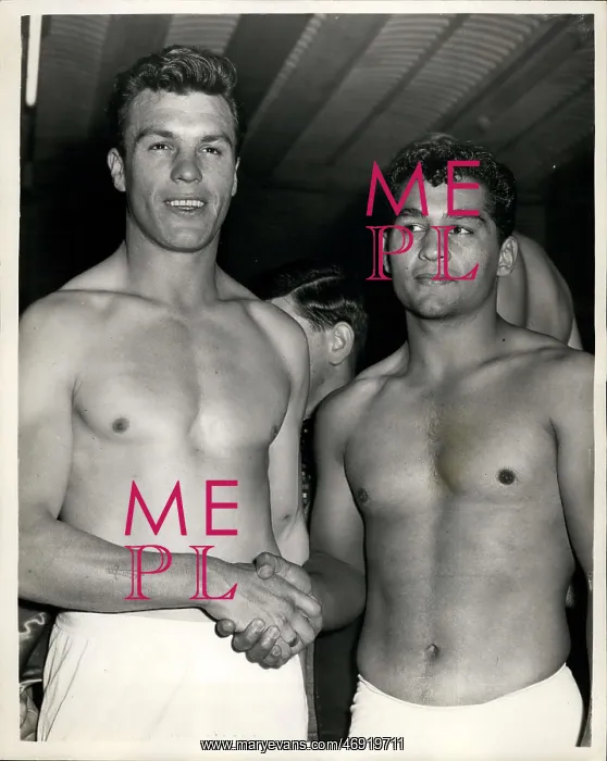 : Boxing. Oct. 22, 1957 - Willie Pastrano Dick Richardson weigh-in : Boxing. Oct. 22, 1957 - Willie Pastrano Dick Richardson weigh-in