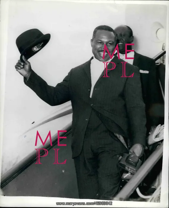 : Boxing. Oct. 10, 1960 - Archie Moore Arrives in Rome - For Contest with Italian Champion : Boxing. Oct. 10, 1960 - Archie Moore Arrives in Rome - For Contest with Italian Champion