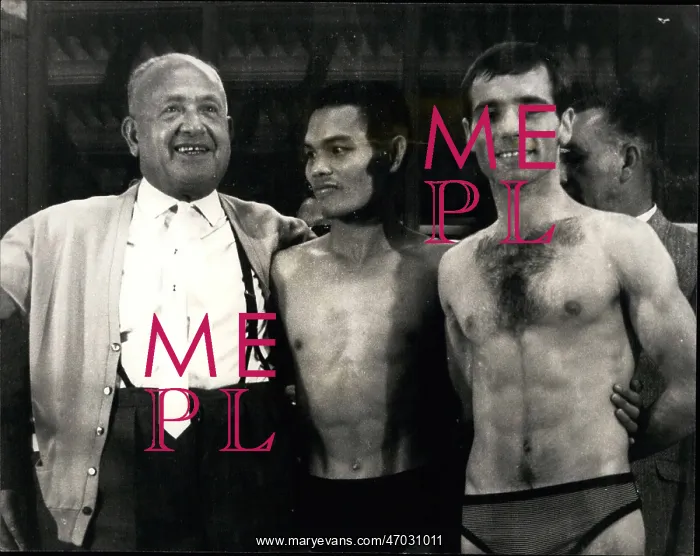 : Boxing. Sep. 09, 1967 - McGowan and Chionoi weigh in for tonight;s fight at Wembley : Boxing. Sep. 09, 1967 - McGowan and Chionoi weigh in for tonight;s fight at Wembley