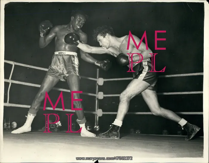 : Boxing. Feb. 02, 1956 - Peter Waterman Gains Points Decision Over Kid Gavilan : Boxing. Feb. 02, 1956 - Peter Waterman Gains Points Decision Over Kid Gavilan