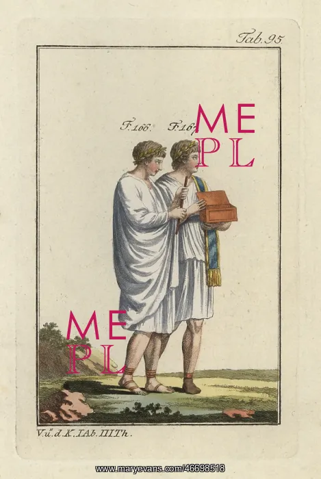 : Two boy acolytes (Ramilli) carrying the equipment : Two boy acolytes (Ramilli) carrying the equipment