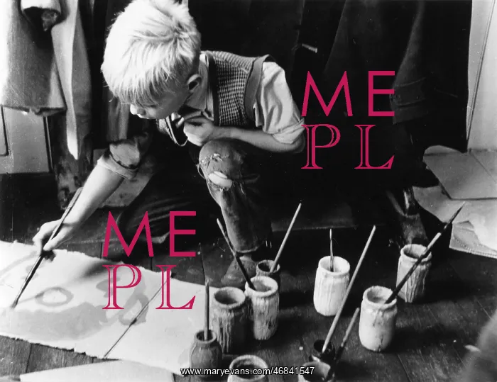 : Boy in an art class at a Kilburn school : Boy in an art class at a Kilburn school