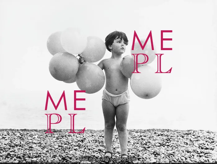 : Boy with balloons at the seaside : Boy with balloons at the seaside