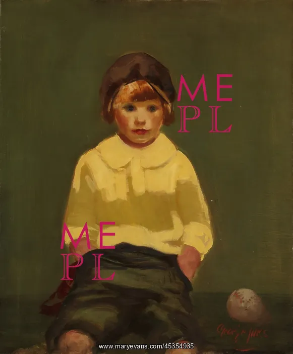 : BOY WITH BASEBALL, by George Luks, c. 1925, American : BOY WITH BASEBALL, by George Luks, c. 1925, American