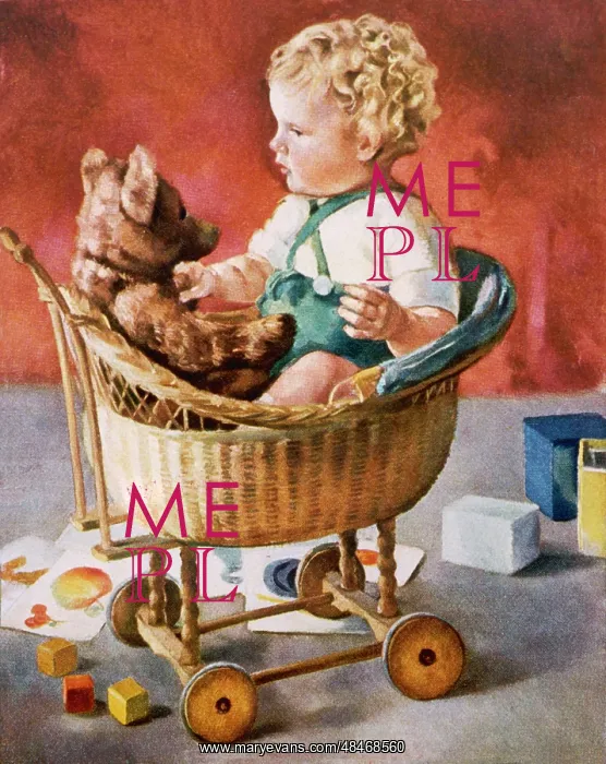 : BOY & BEAR IN BASKET : BOY & BEAR IN BASKET